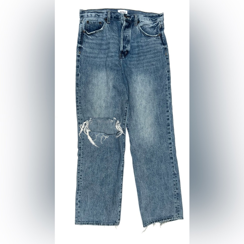 Pistola women’s Relaxed straight leg Blue Jeans 30 distressed Anthropologie